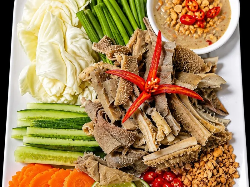 Beef stomach with Prohok sauce