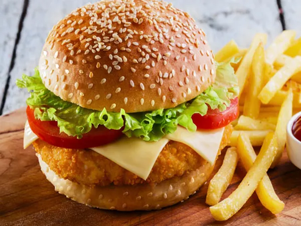 Chicken Burger Cheese French Fried